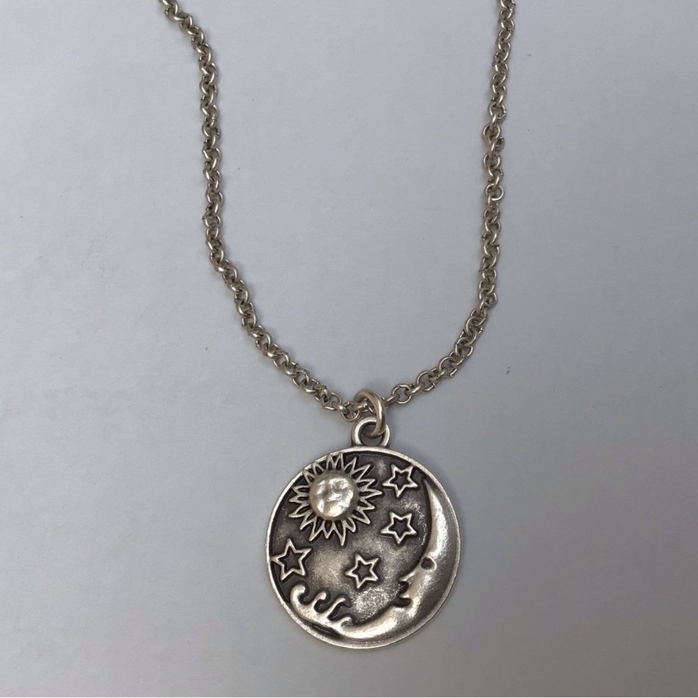 Artisan Sundance Charm Silver Moon Sun Stars Necklace